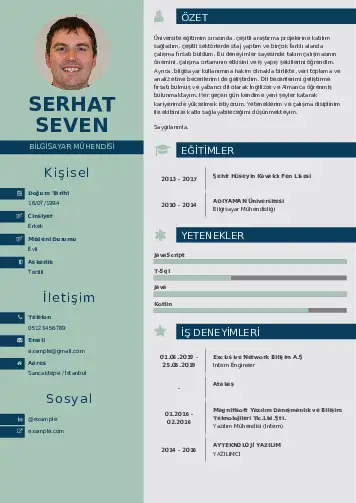 Bilgisayar Mühendisi CV Örnekleri cv indir